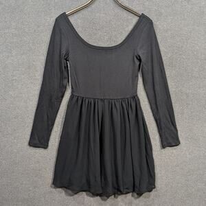 GAP Mixed Media Mini Dress Womens Medium Long Sleeve Babydoll Ballerina LBD
